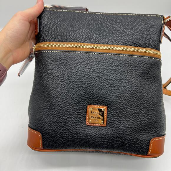 Dooney & Bourke Pebble Leather Crossbody Purse Black - Picture 1 of 13